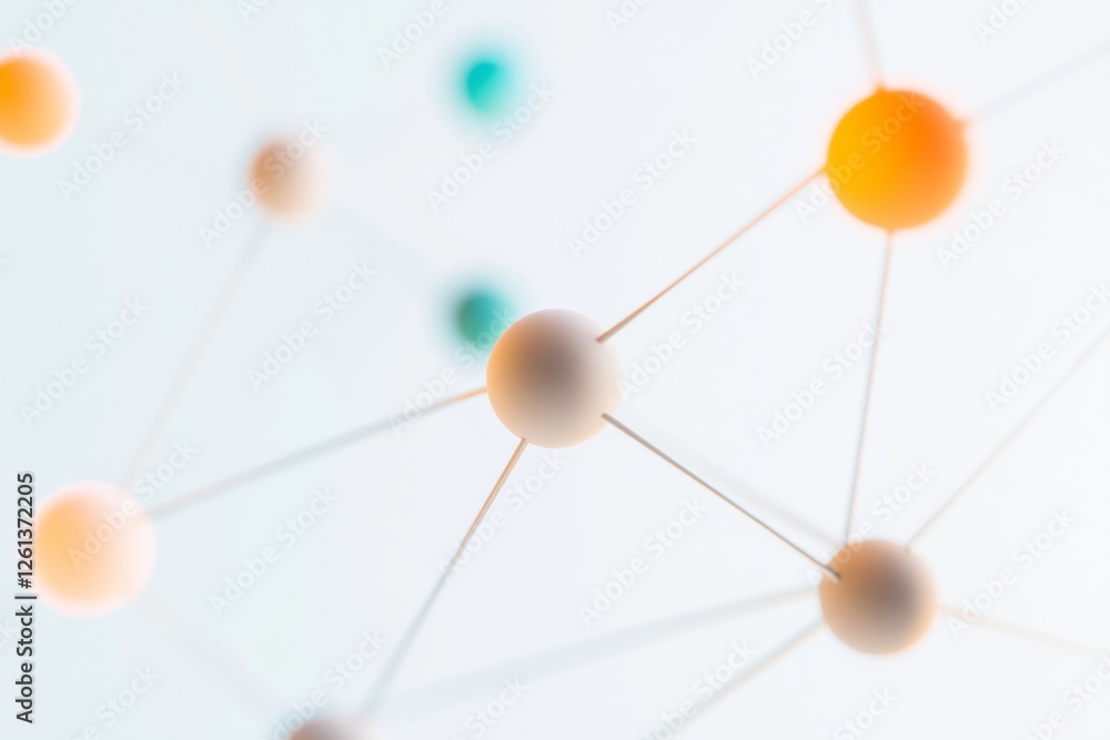 Poster visual representation of interconnected nodes symbolizing communication in digital media