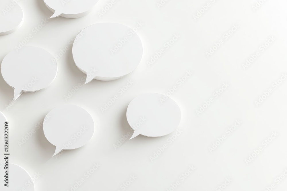 Poster modern communication tools represent conversations in a minimalistic design on a clean background
