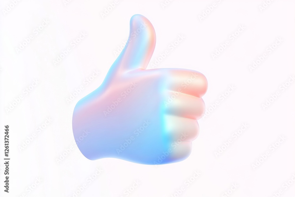 Poster creative representation of a thumbs up symbol in flat design showcasing media and communication conc