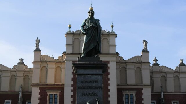 Adam Mickiewicz Statue in Krakow, Poland