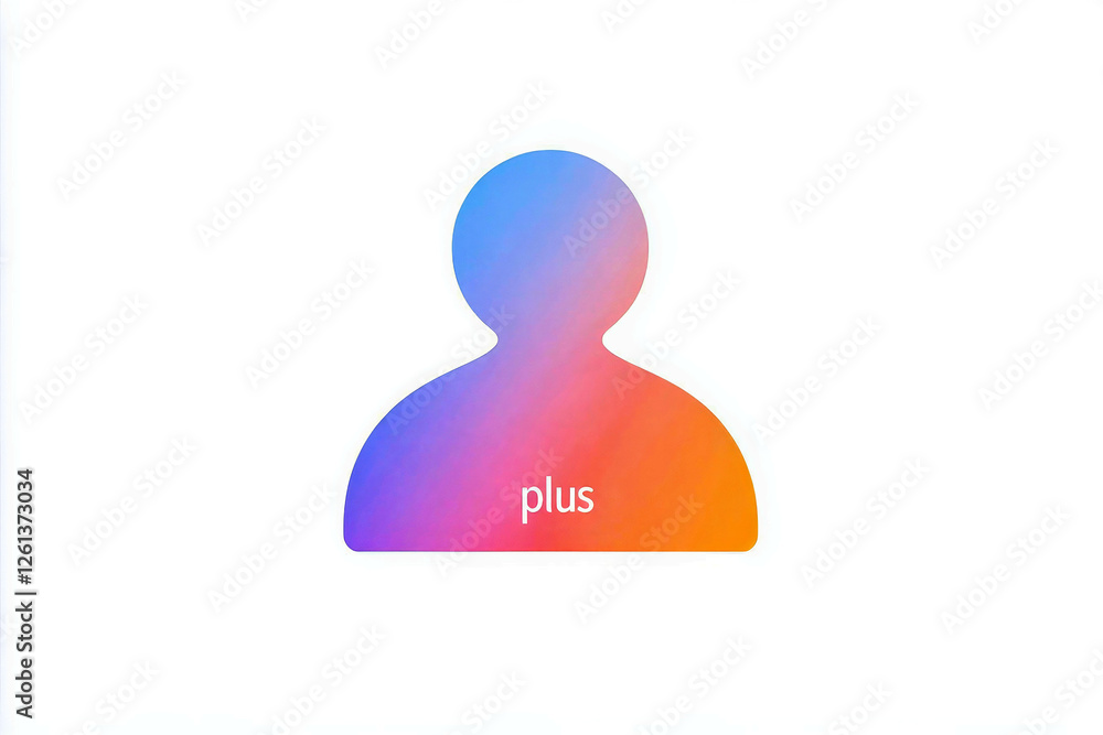 Poster flat design representation of user icon showcasing vibrant colors and simplicity in media and commun