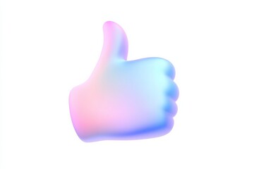 Flat design thumbs up graphic symbolizing approval and positive feedback in digital communication