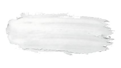 A white paint stroke with rough, frayed edges on a transparent background