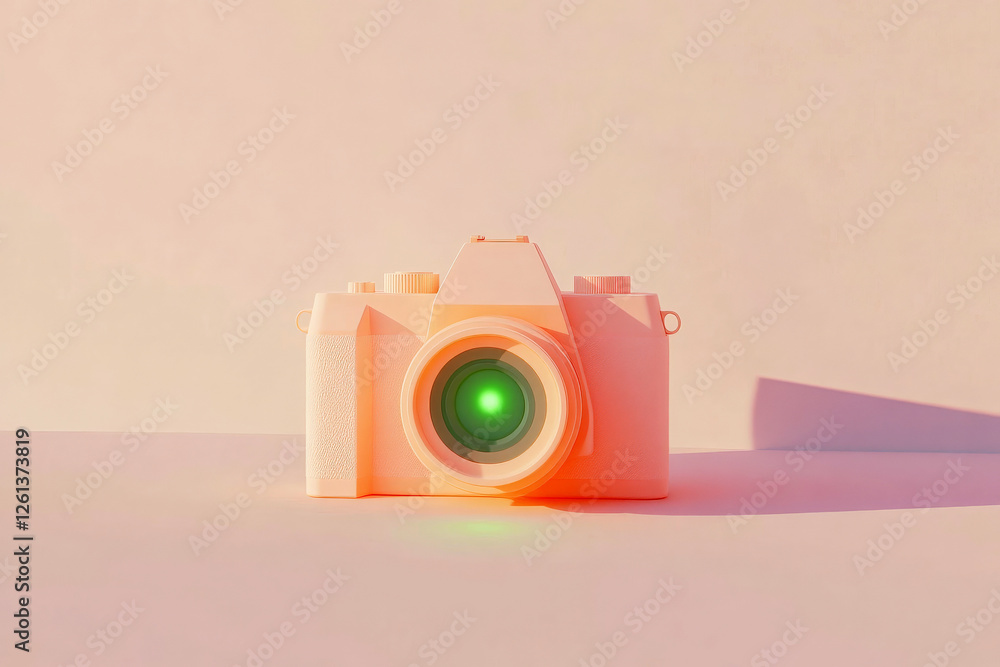 Aufkleber creative flat design representation of a camera with vibrant colors for media and communication conc