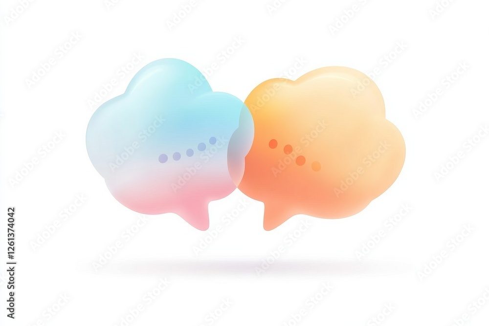 Poster colorful speech bubbles representing media and communication concepts in modern design