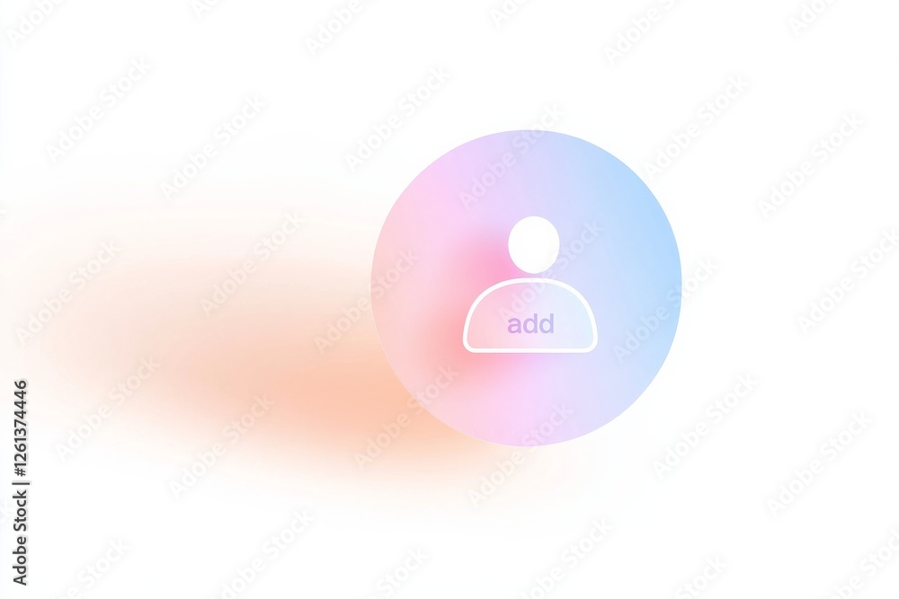 Poster flat design representation of media and communication featuring an add icon for user engagement