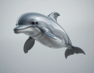 Baby Dolphin Jumping Playfully in Mid-Air