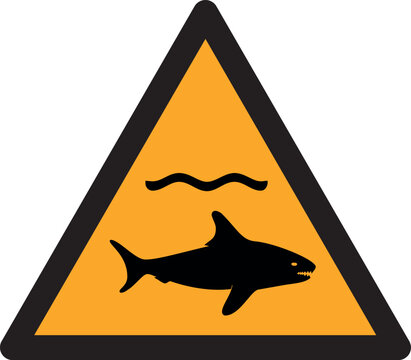 Simbolo attenzione presenza di squali W054