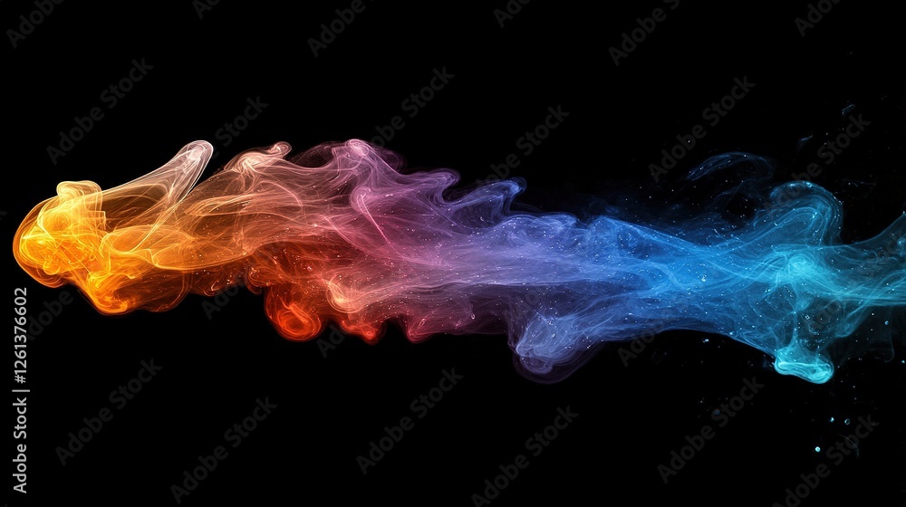 Poster dynamic colorful smoke flow abstract art digital design dark background artistic viewpoint visual co