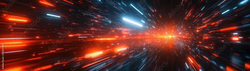 Poster dynamic energy burst digital space abstract visual high-tech environment futuristic viewpoint