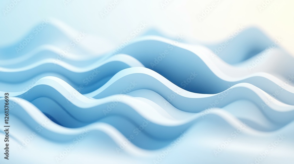 Poster experience the depth and texture of topographic lines in a stunning 3d render, merging calming blue 