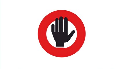 Obraz premium A clear, bold illustration of a warning sign that states Do NOT intervene against a simple, clean backdrop.