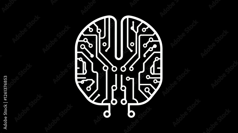 Poster dynamic ai animated outline icon for web and mobile, showcasing innovative design with a clean alpha