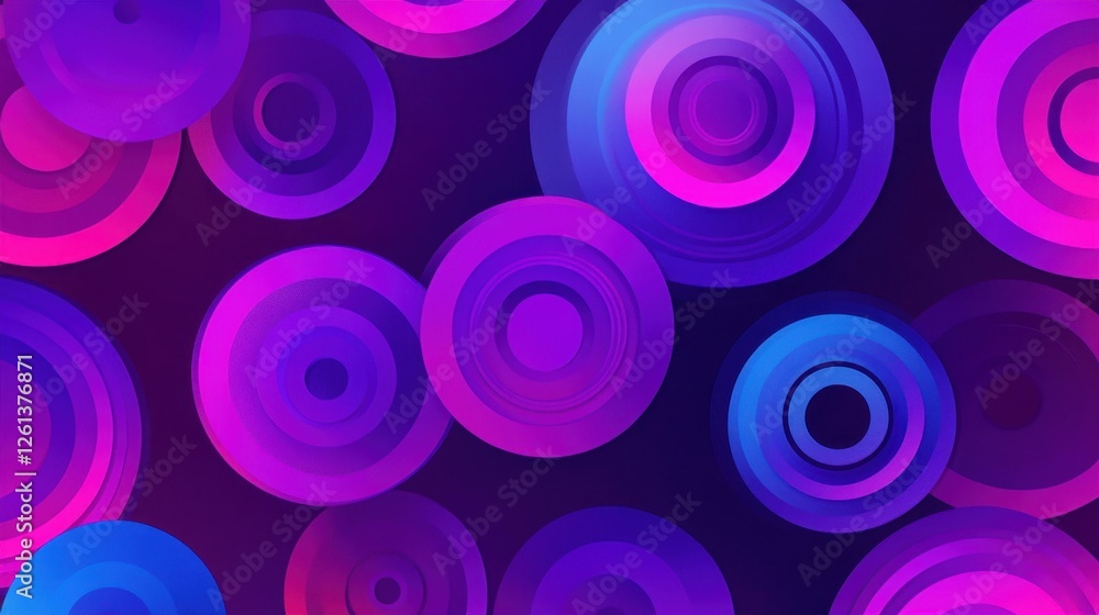 Poster experience a vibrant fusion of flat, circular shapes and smooth textures in this colorful minimalist