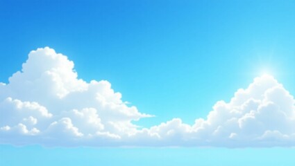 Obraz premium blue sky and clouds , Blue Sky with Towering White Cumulus Clouds 