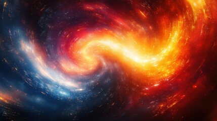 Obraz premium Fiery cosmic swirl vibrant energy cosmic dance