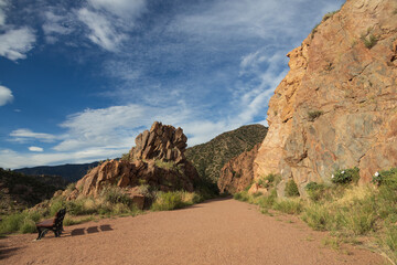 Bench on the Tunnel Drive Trail in Canon City, Colorado