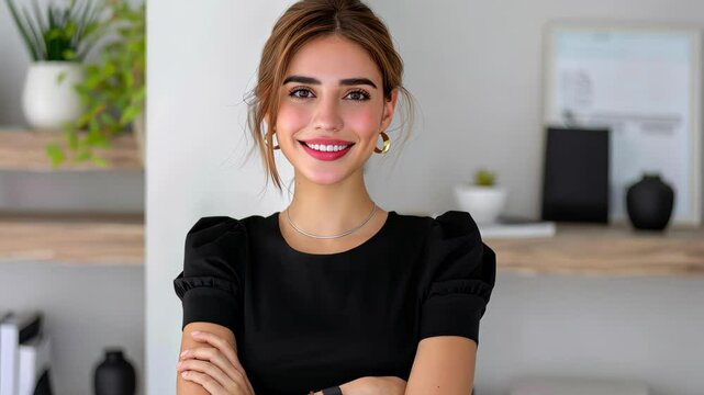 Confident and poised, this young professional excels as a leader in the business world, inspiring others with her grace.