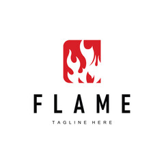fire logo design template silhouette of fire burning illustration symbol simple flame