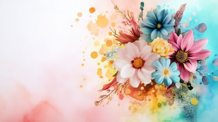 Obraz premium Delicate flowers in soft hues create a light and airy atmosphere, perfect for enhancing invitations, cards, and various decorative projects celebrating spring and summer