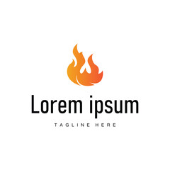 fire logo design template silhouette of fire burning illustration symbol simple flame