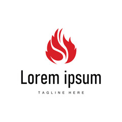 fire logo design template silhouette of fire burning illustration symbol simple flame