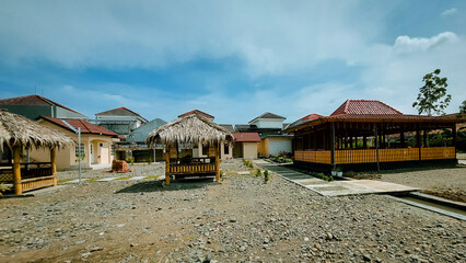 A traditional Javanese bamboo hut.