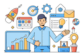  Modern Digital Business & Creative Design – Vector Illustration & Clipart, Modern digital business and creative design vector illustrations for branding, marketing, and web.