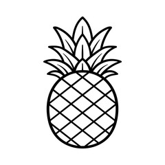 Obraz premium simple single pineapple cartoon isolated drawing line style sketch classic vintage design illustration