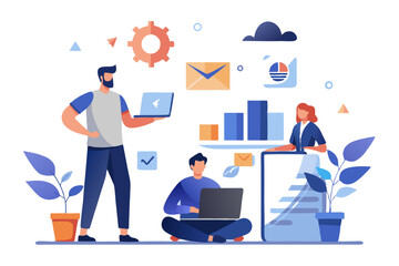  Modern Digital Business & Creative Design &ndash; Vector Illustration & Clipart, Modern digital business and creative design vector illustrations for branding, marketing, and web.