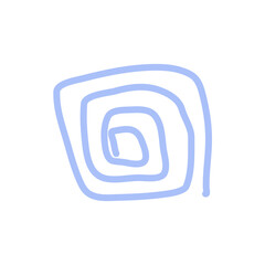 Abstract Blue Spiral Line Art