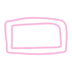 Fototapeta premium Pink Outline Rectangle Frame