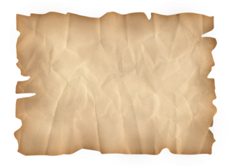 blank treasure map, paper scroll template, isolated, extracted on transparent background, png file	