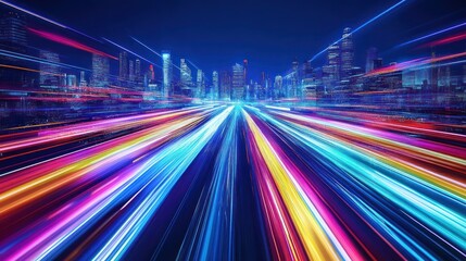 Obraz premium Cityscape Night Speed Motion Blur