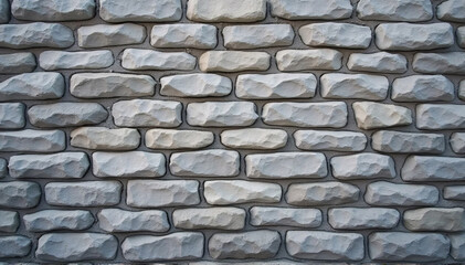 Naklejka premium Smooth texture of a gray cobblestone wall or road backdrop. A path or pathway with a repeating surface pattern of tileable, gritty natural rock and stone. A 3D representation of a construction backgro