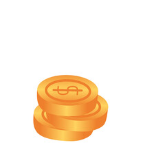 gold coin with dollar sign