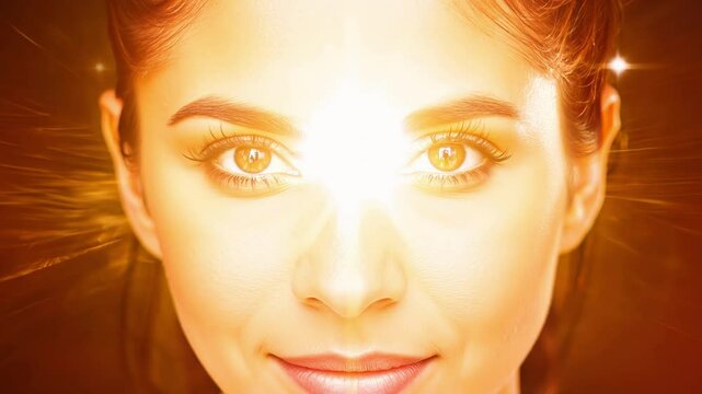 Radiant hispanic woman experiencing inner light and transformation. concept of spiritual awakening, selfdiscovery, enlightenment, personal growth.