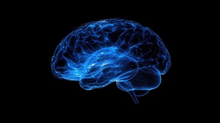 Artificial Intelligence and Technology Concept Visualized as Neural Network Circuits Inside Human Brain