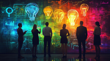group of innovators brainstorming ideas for a disruptive technology