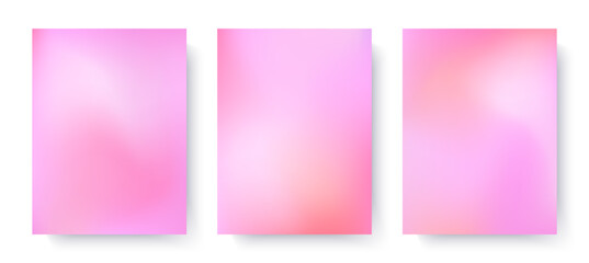 Pink gradient backgrounds in soft pastel tones.Romantic vector wallpaper templates.Modern blurred covers for banners,branding design,web,social media,ad,promo offers.