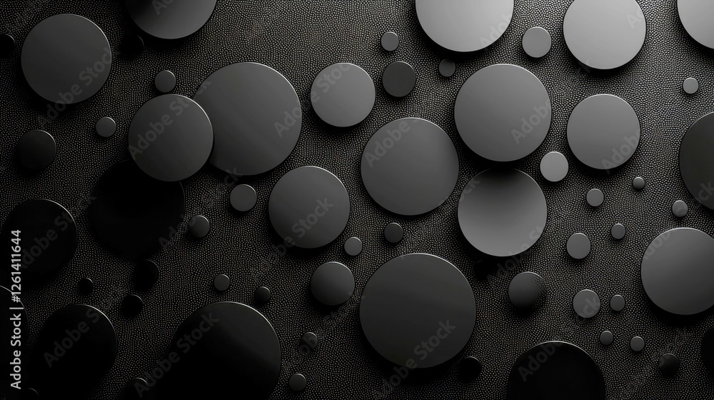 Poster abstract black circle pattern: dark geometric background texture for modern design