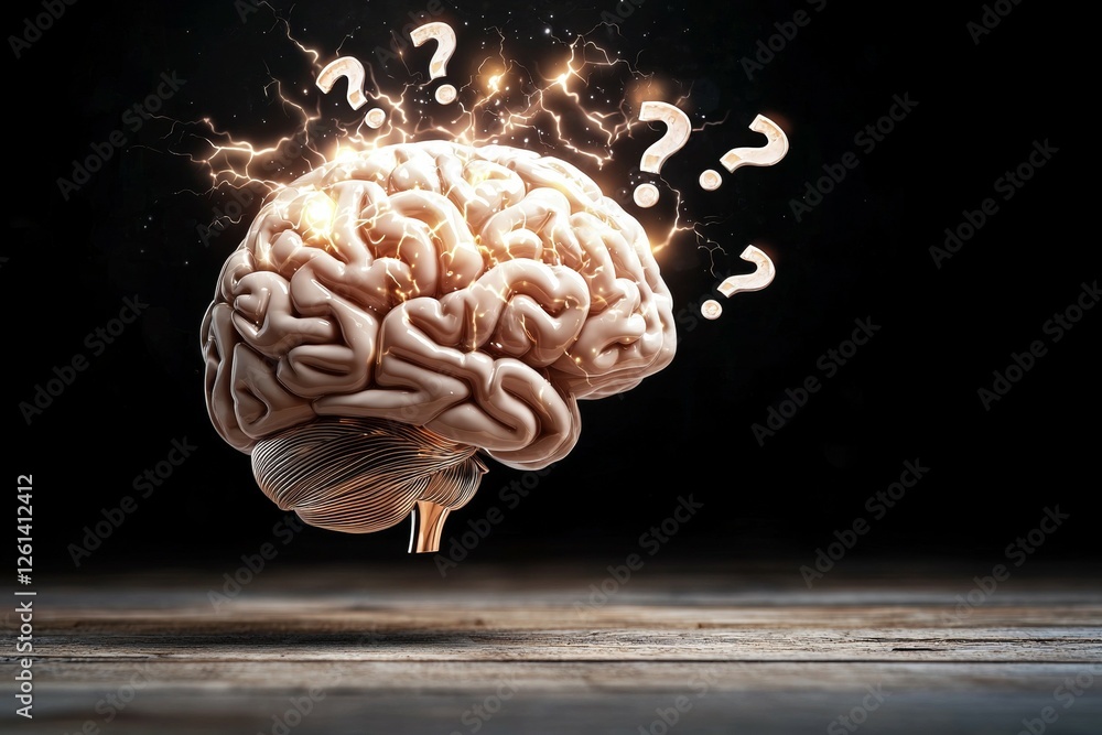 Poster brain with a question mark on it