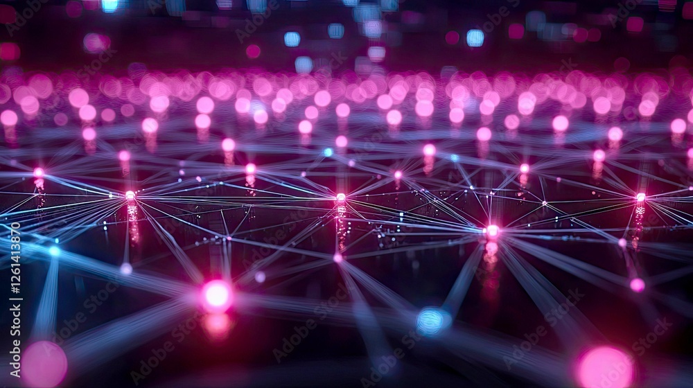 Poster abstract digital network: a futuristic vision of global connectivity and data flow