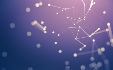 Abstract background. Molecules technology with polygonal shapes, connecting dots and lines. Connection structure. Big data visualization.