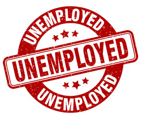 unemployed stamp. unemployed label. round grunge sign