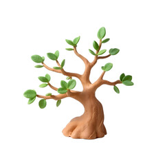 tree with green leaves, green tree isolated on white background, transparent png