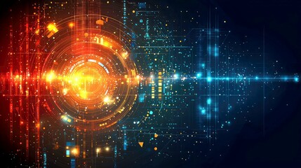 Fototapeta premium Abstract Digital Network: Exploring the Future of Technology and Global Communication through Futuristic Designs and Visualizations