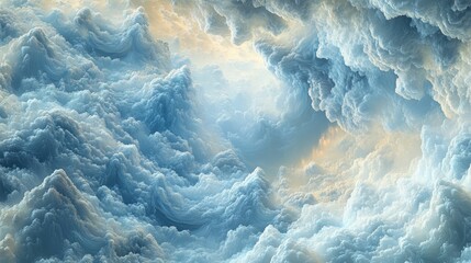 Obraz premium Serene blue and gold cloud formations