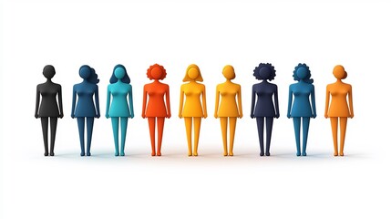 Bold gender equality infographic with clean typography and colorful icons isolated on a transparent background for social campaigns