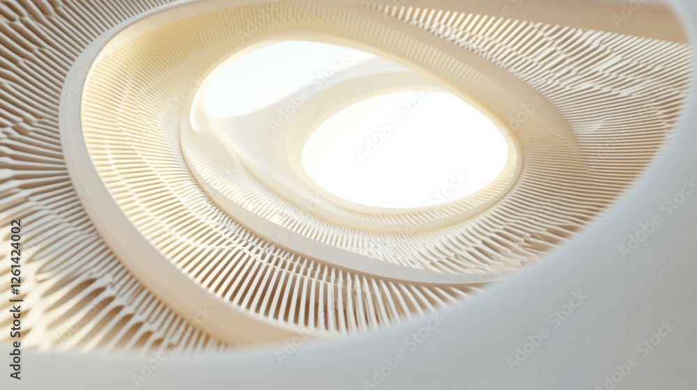 Poster artful 3d rendering of unique architectural structure featuring flowing, organic design with intrica